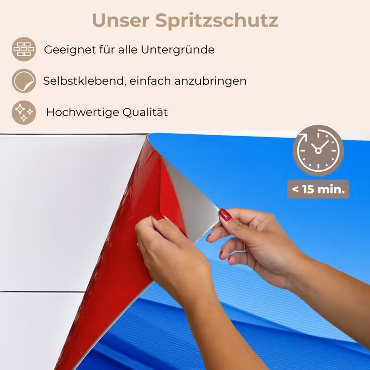 Spritzschutz Küche - Wellen - Hell - Blau — 4