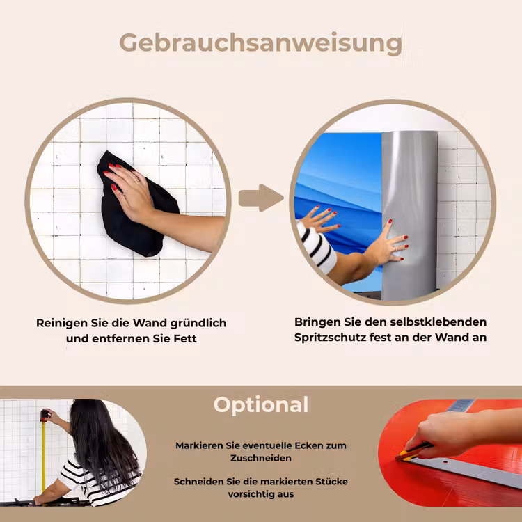 Spritzschutz Küche - Wellen - Hell - Blau — 6