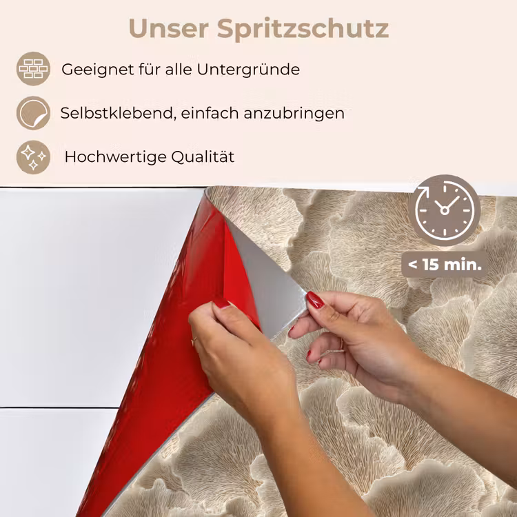 Spritzschutz Küche - Fächertexturen - Beige - Fasertextur — 4