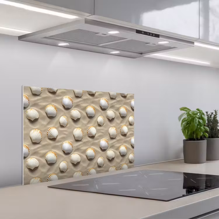 Spritzschutz Küche - Muscheln - Sand - Maritim — 1