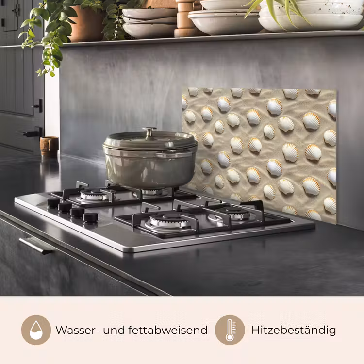 Spritzschutz Küche - Muscheln - Sand - Maritim — 2