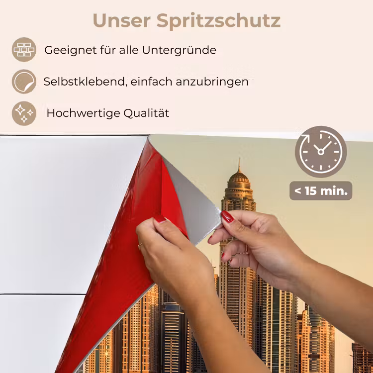 Spritzschutz Küche - Skyline - Kanal - Wolkenkratzer — 4
