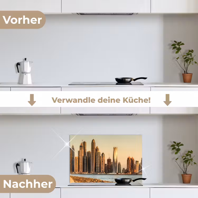 Spritzschutz Küche - Skyline - Kanal - Wolkenkratzer — 7