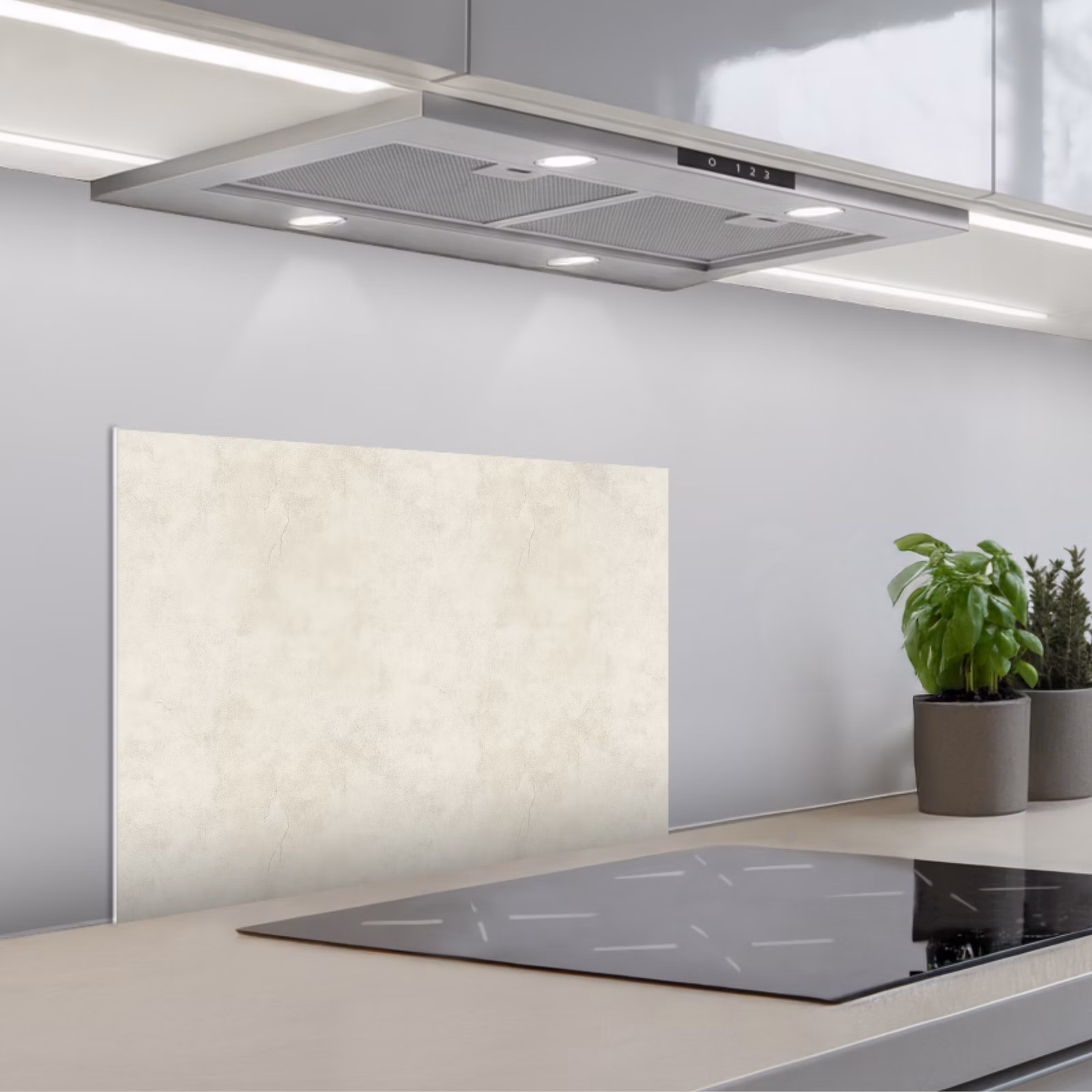 Spritzschutz Küche - Creme - Glatt - Beton — 1