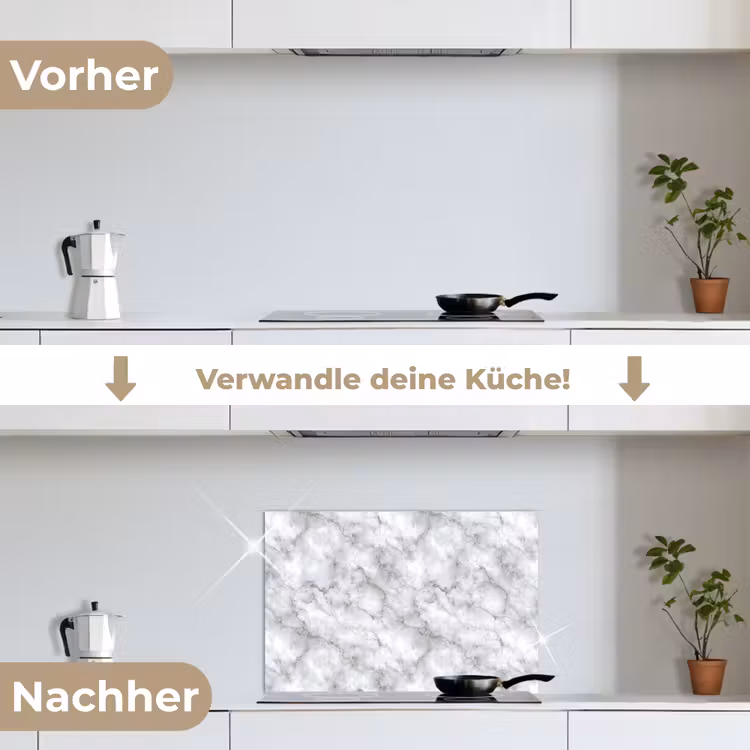 Spritzschutz Küche - Grau - Marmor - Klassisch - Adern — 7