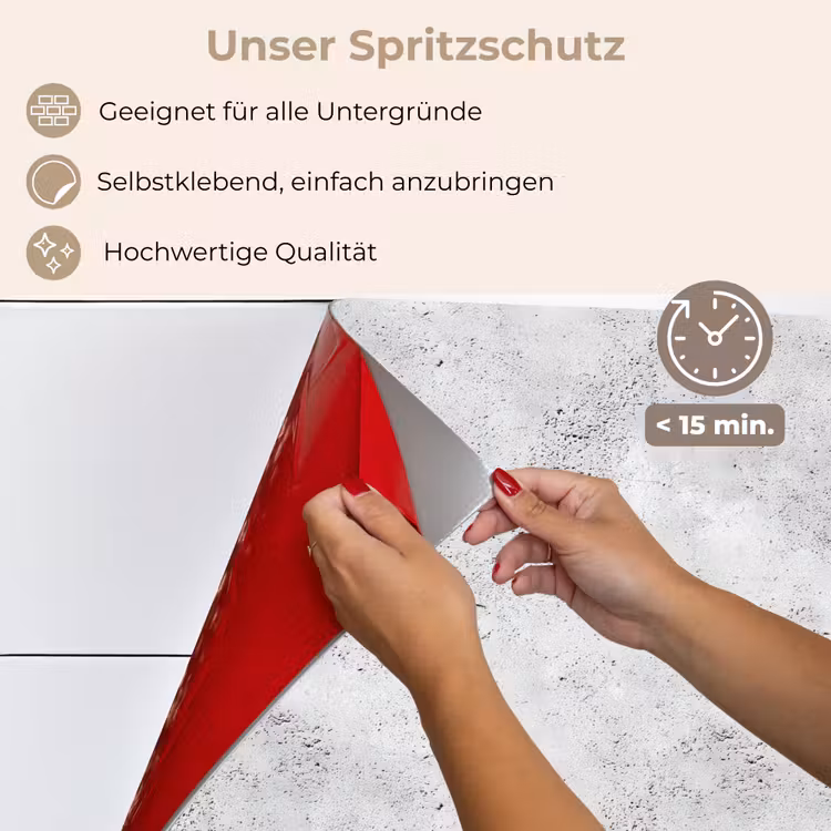 Spritzschutz Küche - Hellgrau - Grob - Dezent — 4