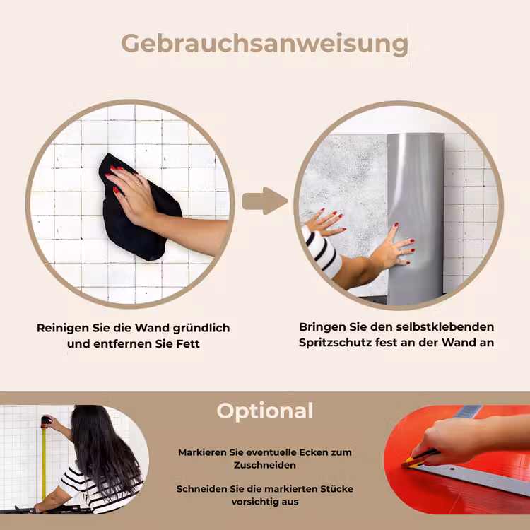 Spritzschutz Küche - Hellgrau - Grob - Dezent — 6