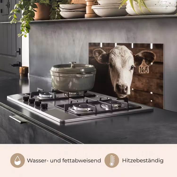 Spritzschutz Küche - Kalb - Ohrmarke - Holzstall — 2
