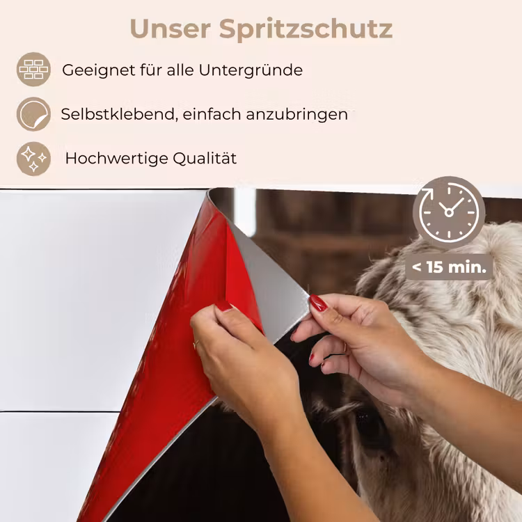 Spritzschutz Küche - Kalb - Ohrmarke - Holzstall — 4