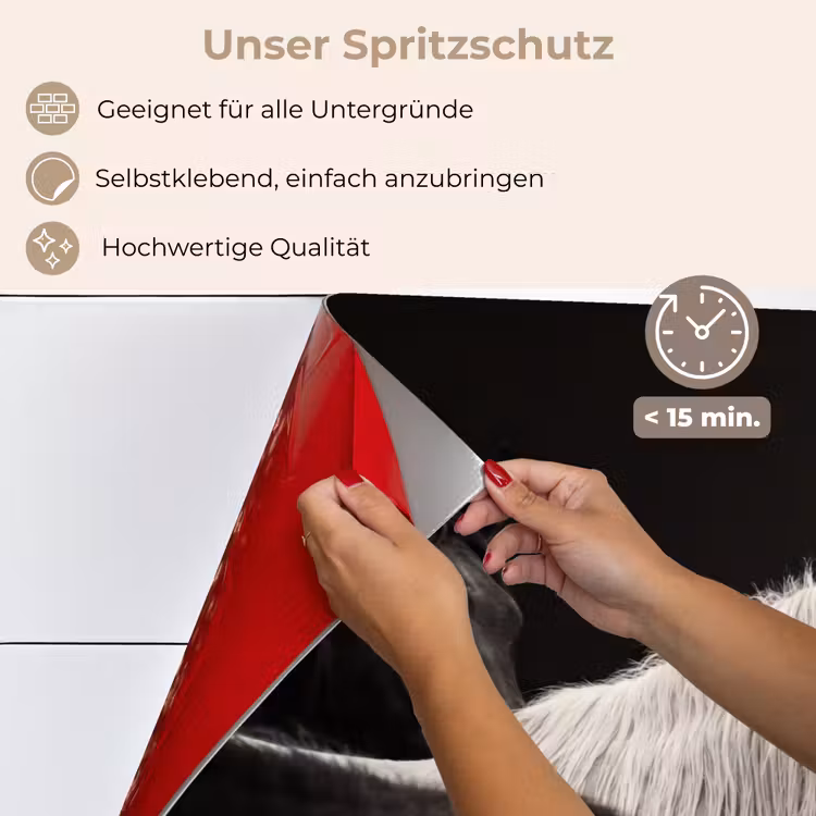 Spritzschutz Küche - Pferde - Schwarz - Weiß - Herde — 4