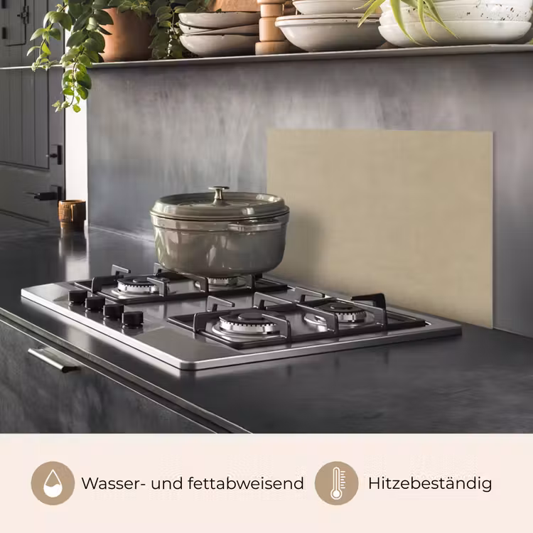 Spritzschutz Küche - Sandfarbe - körnige Textur - Beton — 2