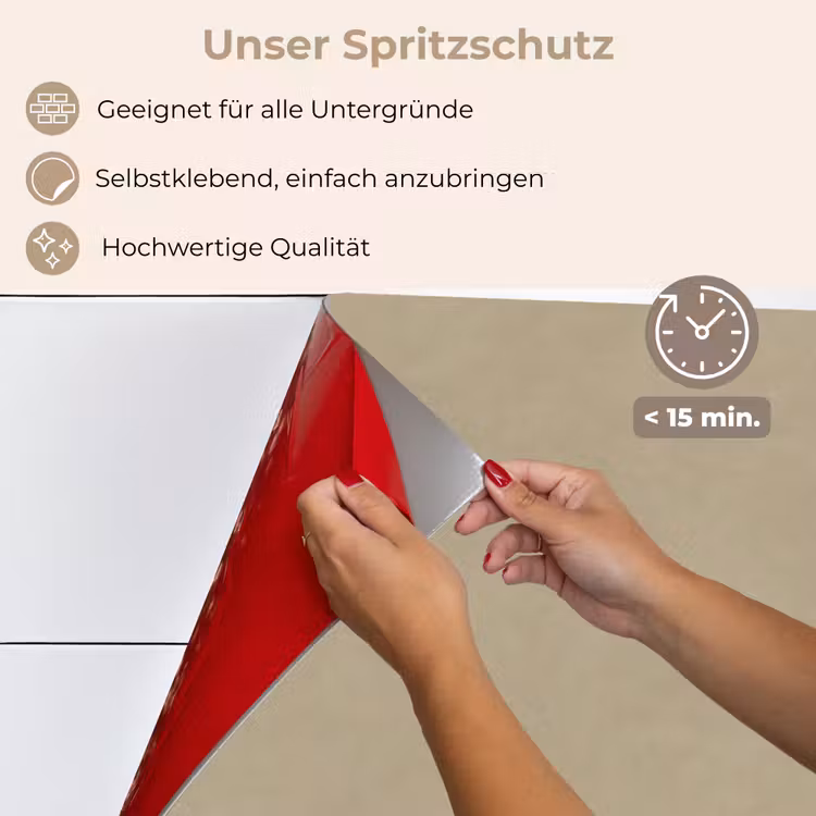 Spritzschutz Küche - Sandfarbe - körnige Textur - Beton — 4