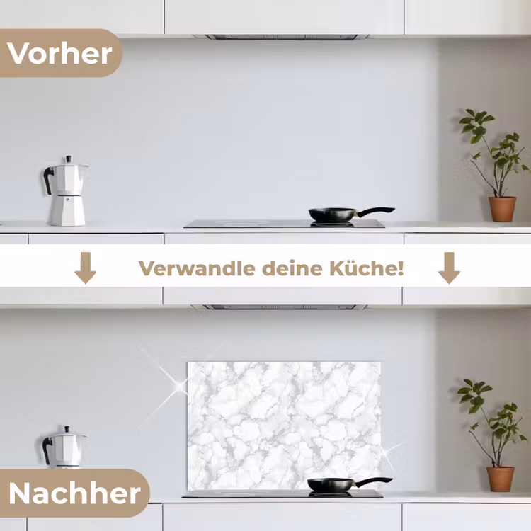 Spritzschutz Küche - Weiß - Marmor - Grau — 7