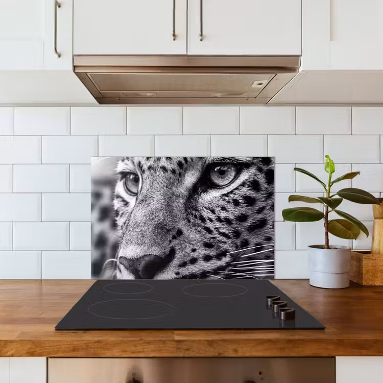 Spritzschutz Küche - Leopard - Schwarz - Weiß - Auge — 3