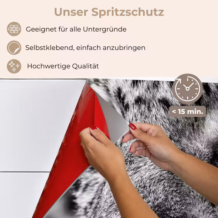 Spritzschutz Küche - Leopard - Schwarz - Weiß - Auge — 4