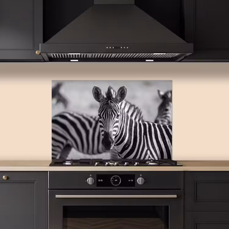 Spritzschutz Küche - Zebras - Schwarz - Weiß — 5