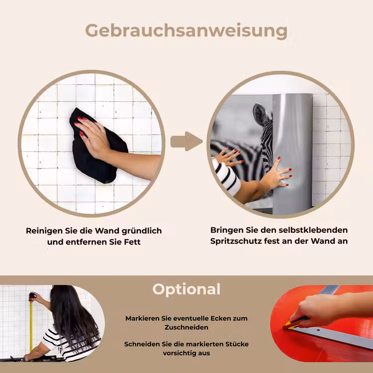 Spritzschutz Küche - Zebras - Schwarz - Weiß — 6