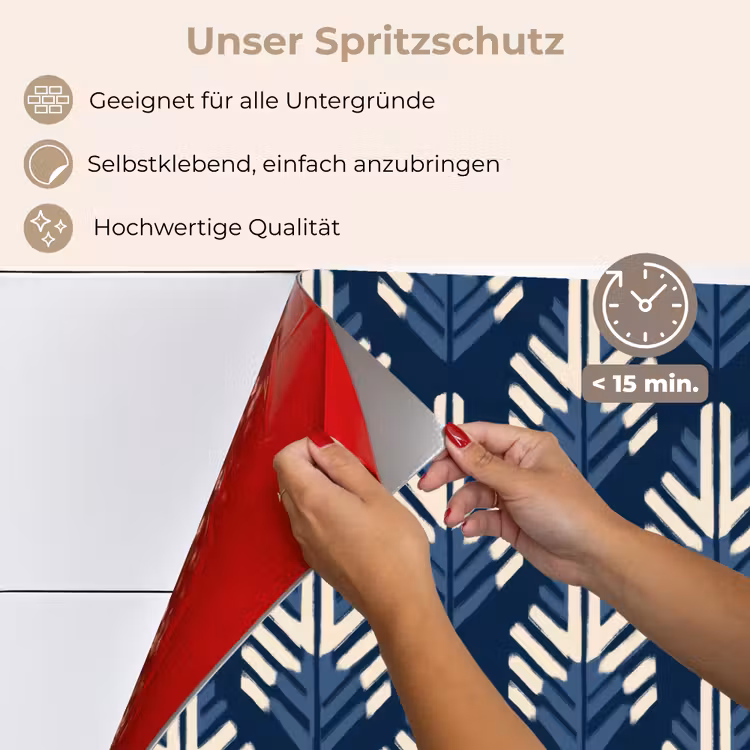 Spritzschutz Küche - Modern - Gemustert - Blau — 4