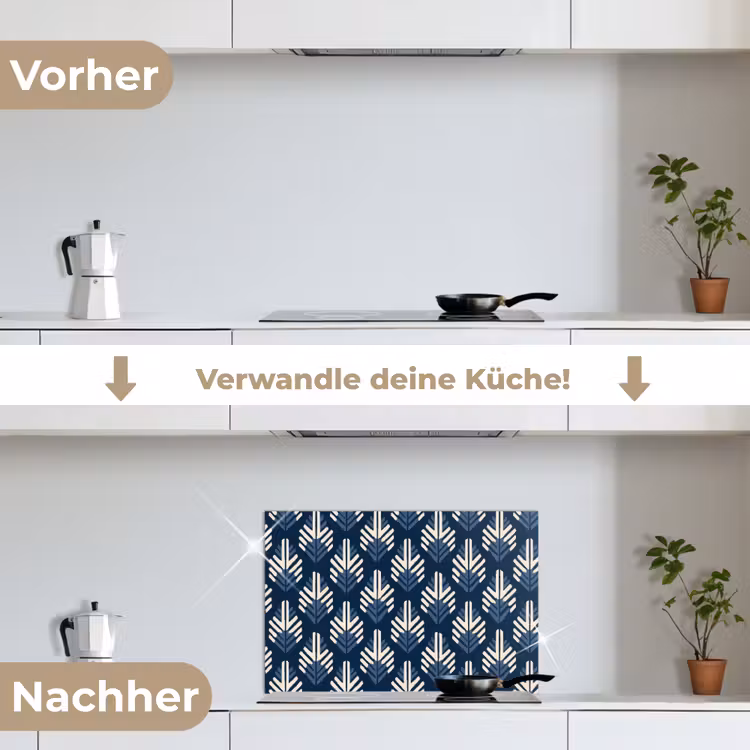 Spritzschutz Küche - Modern - Gemustert - Blau — 7