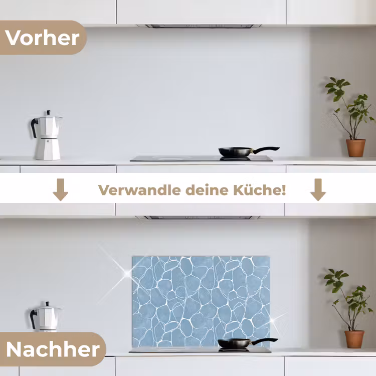 Spritzschutz Küche - Organisch - Muster - Blau — 7