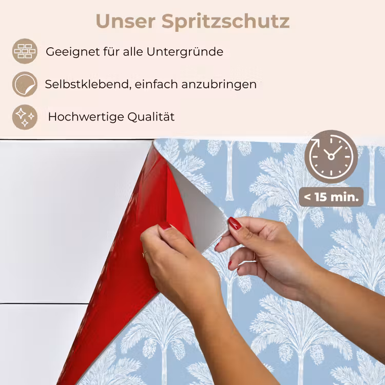 Spritzschutz Küche - Palme - Modern - Blau — 4
