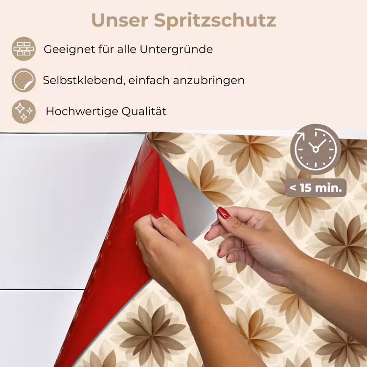 Spritzschutz Küche - Geografisch - Muster - Braun — 4