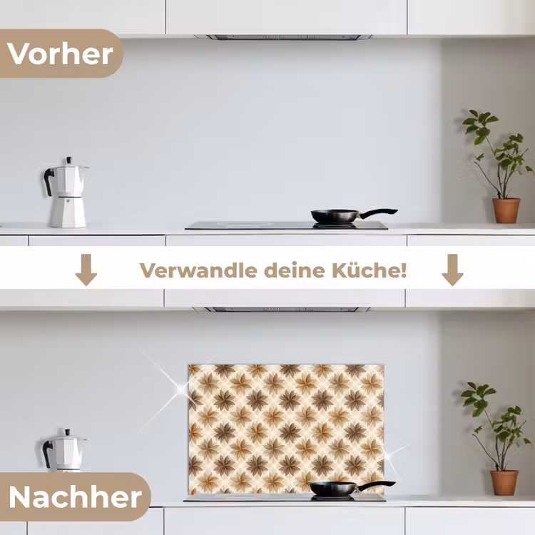 Spritzschutz Küche - Geografisch - Muster - Braun — 7