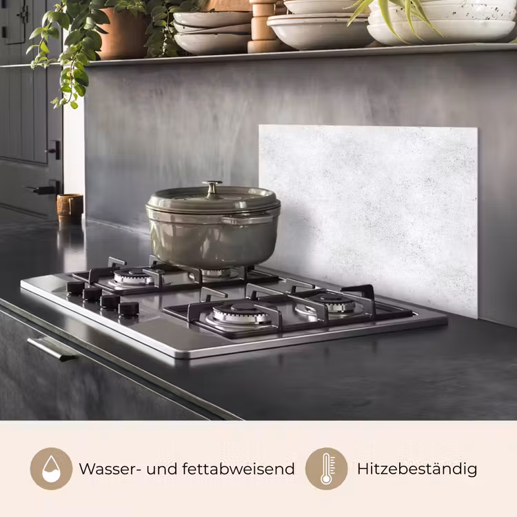 Spritzschutz Küche - Hellgrau - Betonstruktur - Dezent — 2