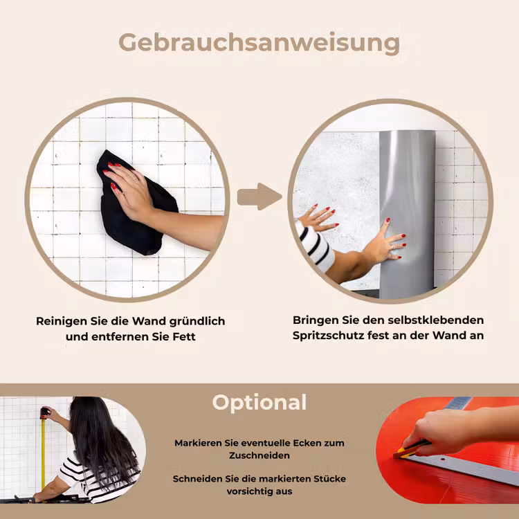 Spritzschutz Küche - Hellgrau - Betonstruktur - Dezent — 6