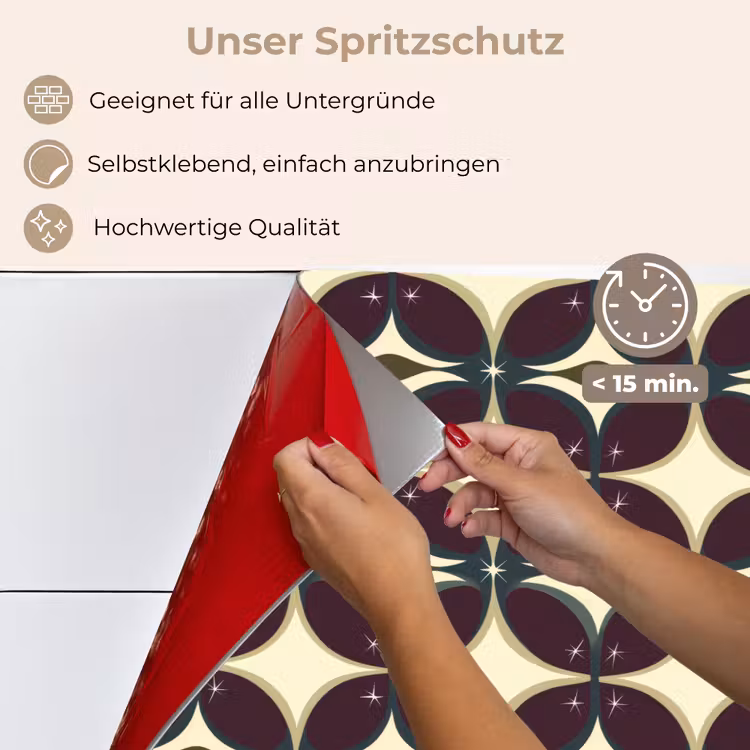 Spritzschutz Küche - Kreis - Retro - Farbenfroh — 4