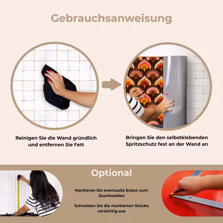 Spritzschutz Küche - Muster - Retro - Farbenfroh — 6