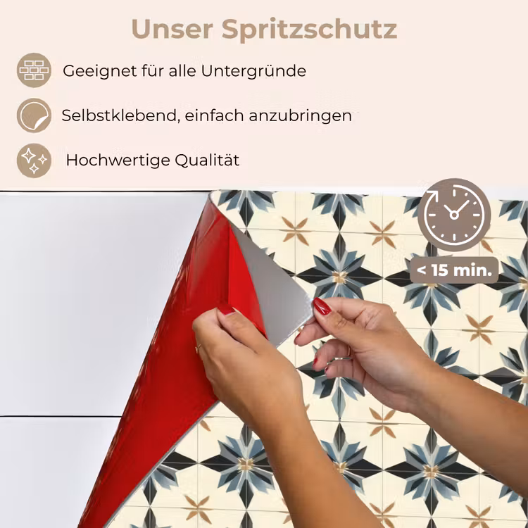 Spritzschutz Küche - Ornamental - Ornament - Blau — 4