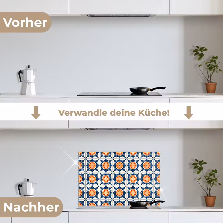 Spritzschutz Küche - Traditionell - Kacheln - Orange — 7