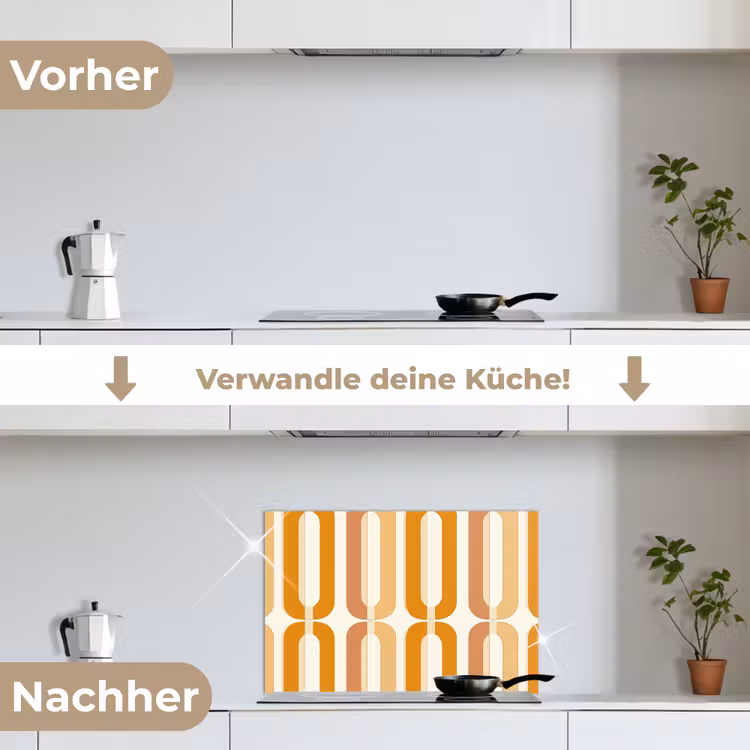 Spritzschutz Küche - U-förmig - Retro - Orange — 7