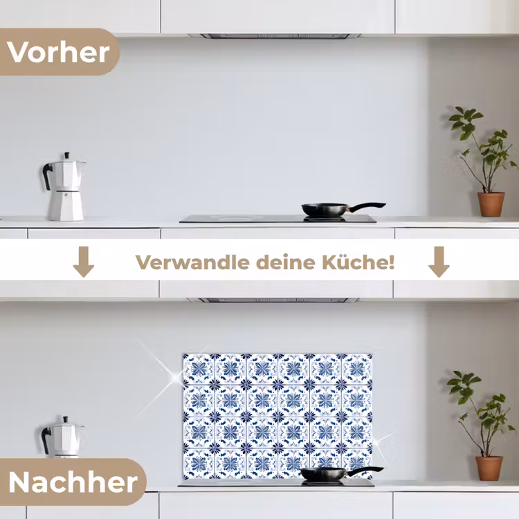 Spritzschutz Küche - Muster - Fliese - Blau — 7