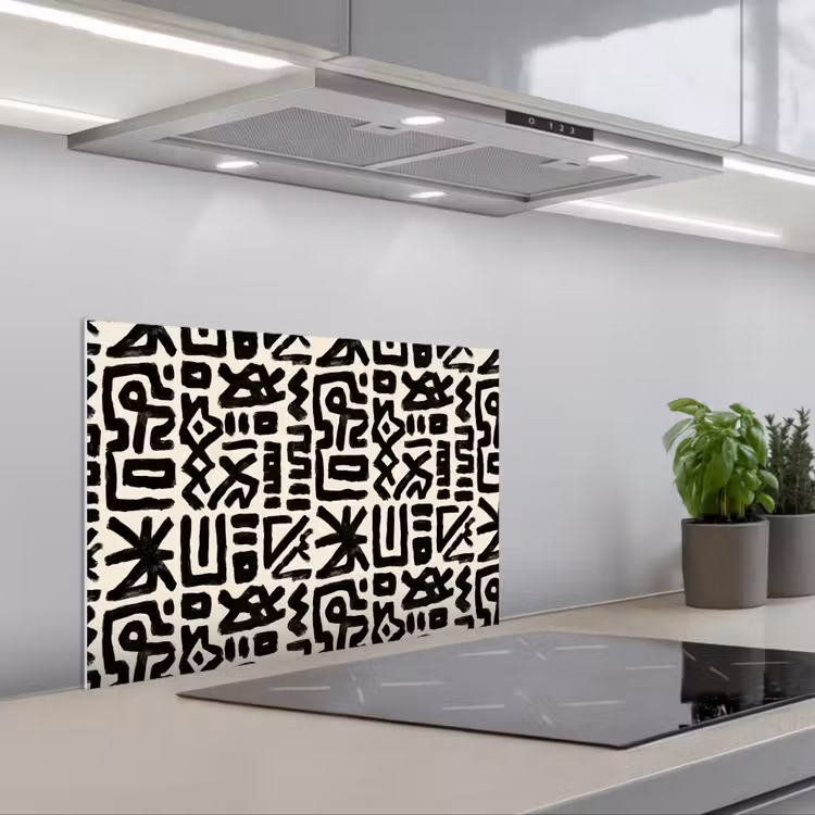 Spritzschutz Küche - Geometrisch - Figuren - Schwarz — 1