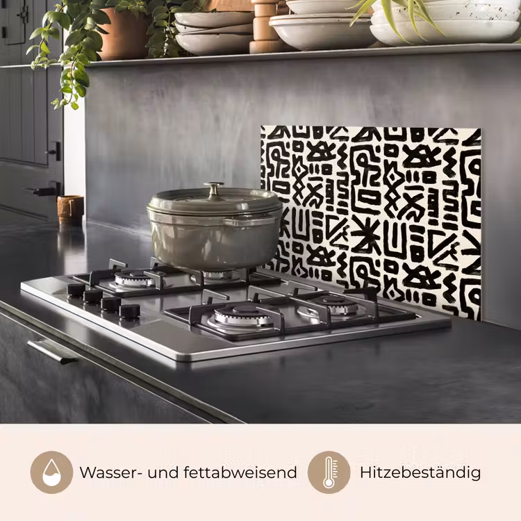 Spritzschutz Küche - Geometrisch - Figuren - Schwarz — 2