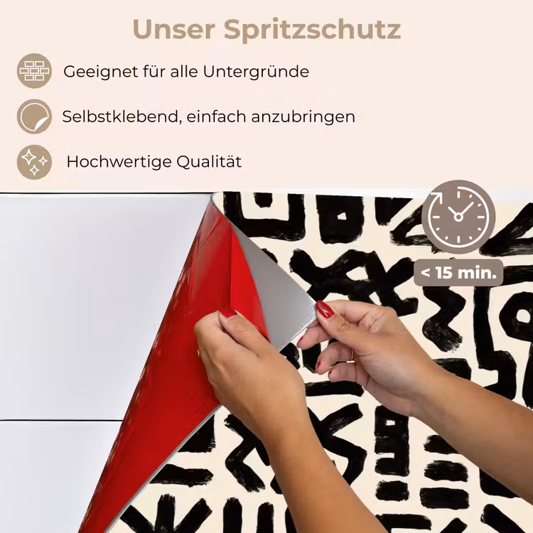 Spritzschutz Küche - Geometrisch - Figuren - Schwarz — 4