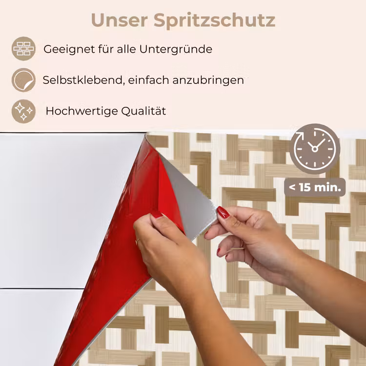 Spritzschutz Küche - Geometrisch - Retro - Braun — 4