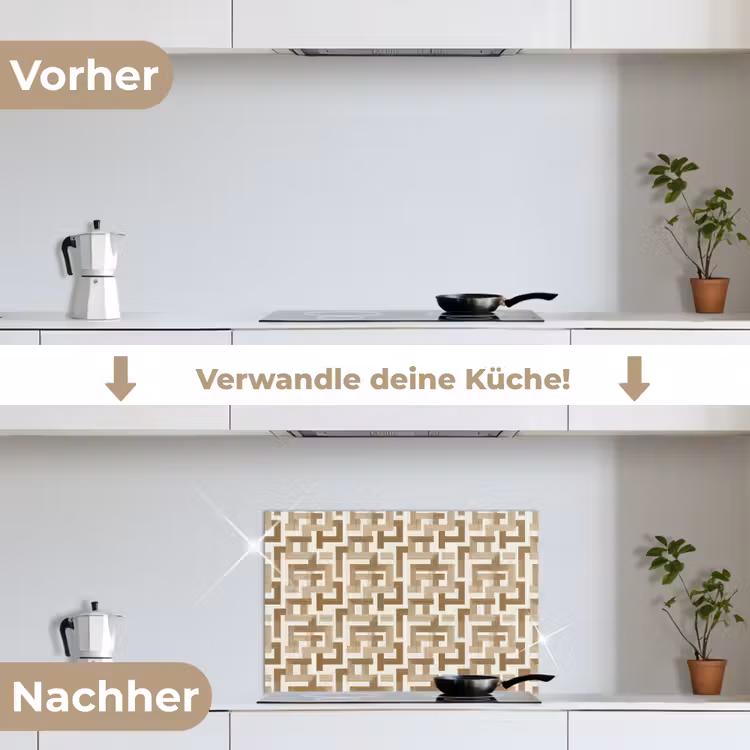 Spritzschutz Küche - Geometrisch - Retro - Braun — 7