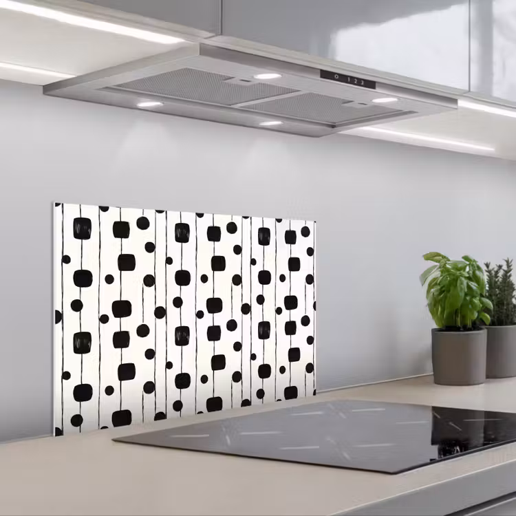 Spritzschutz Küche - Grafik - Modern - Schwarz — 1