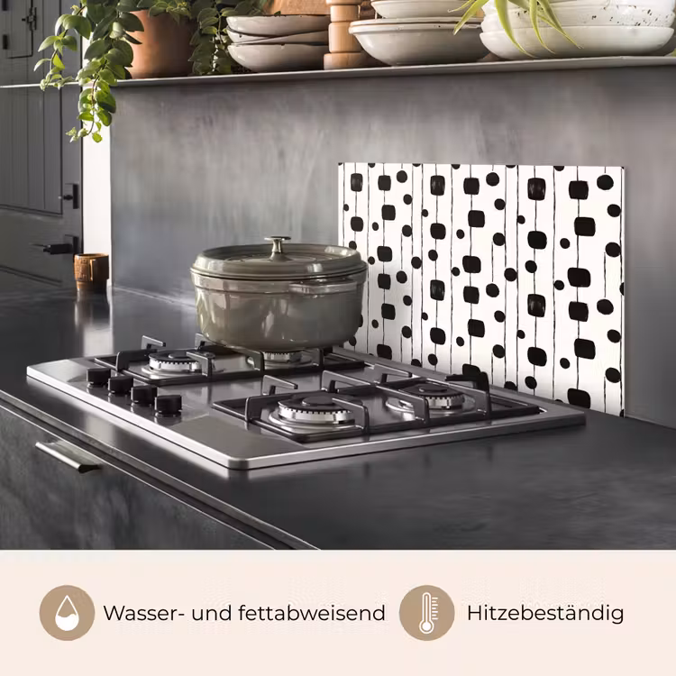 Spritzschutz Küche - Grafik - Modern - Schwarz — 2