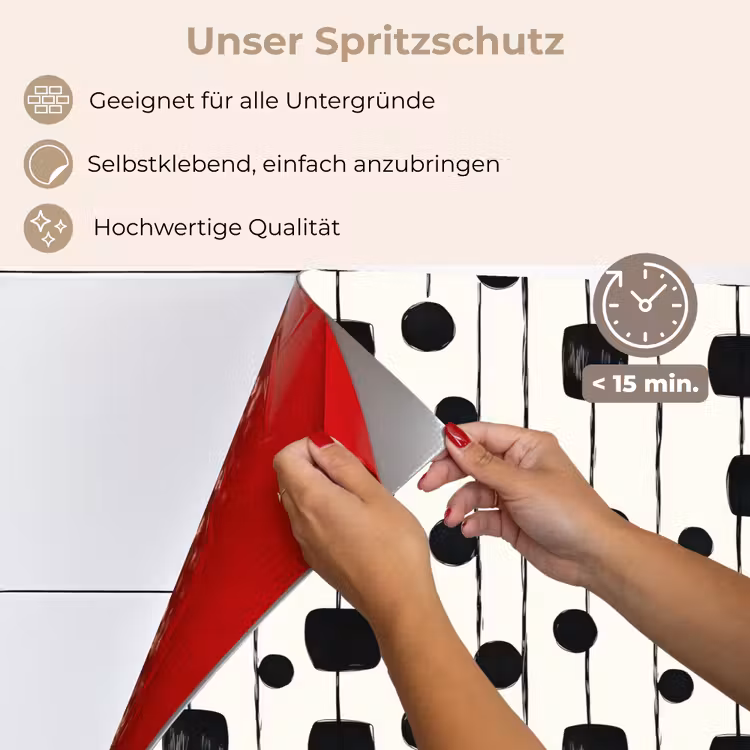 Spritzschutz Küche - Grafik - Modern - Schwarz — 4