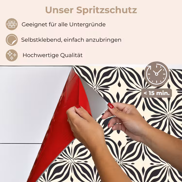 Spritzschutz Küche - Grafik - Muster - Schwarz — 4