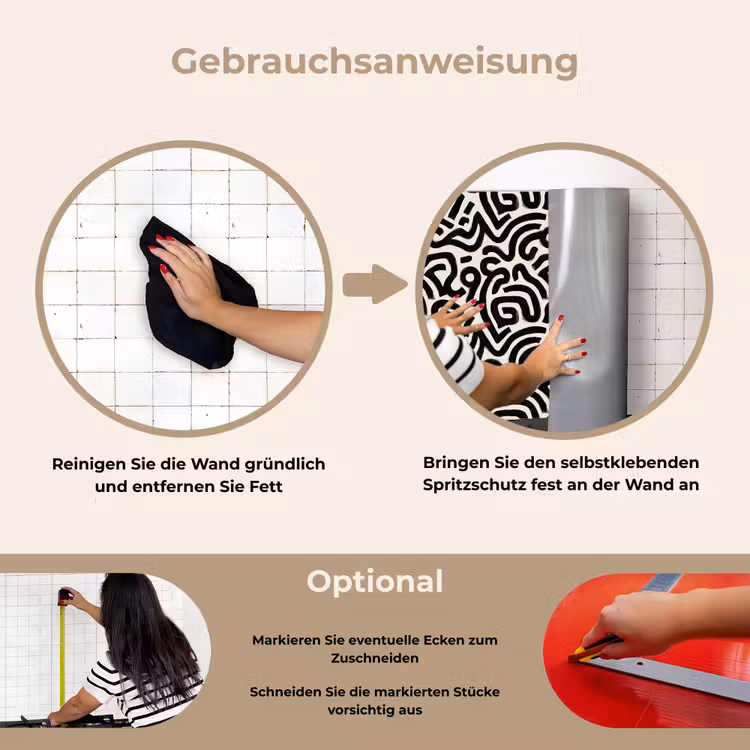Spritzschutz Küche - Modern - Abstrakt - Schwarz — 6