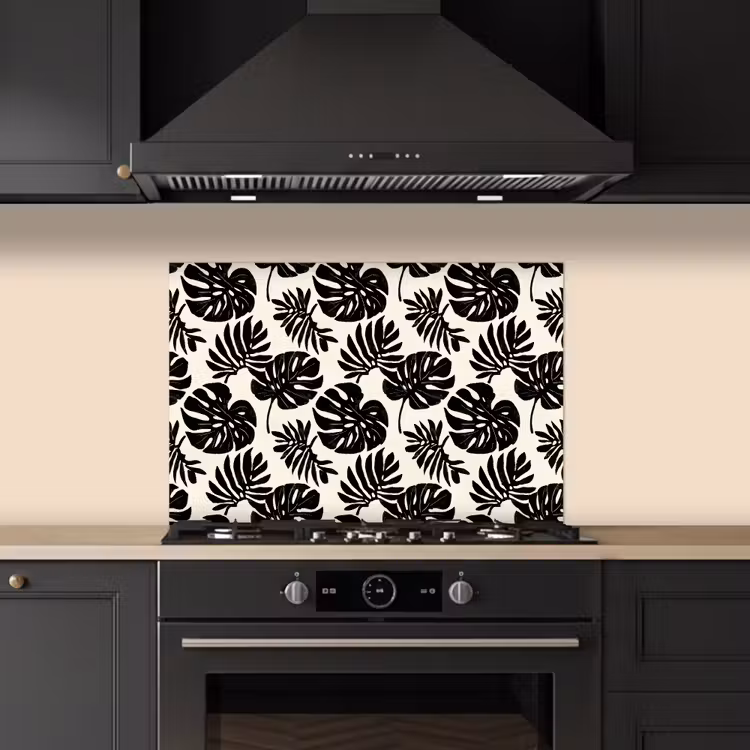 Spritzschutz Küche - Modern - Monstera - Schwarz — 5