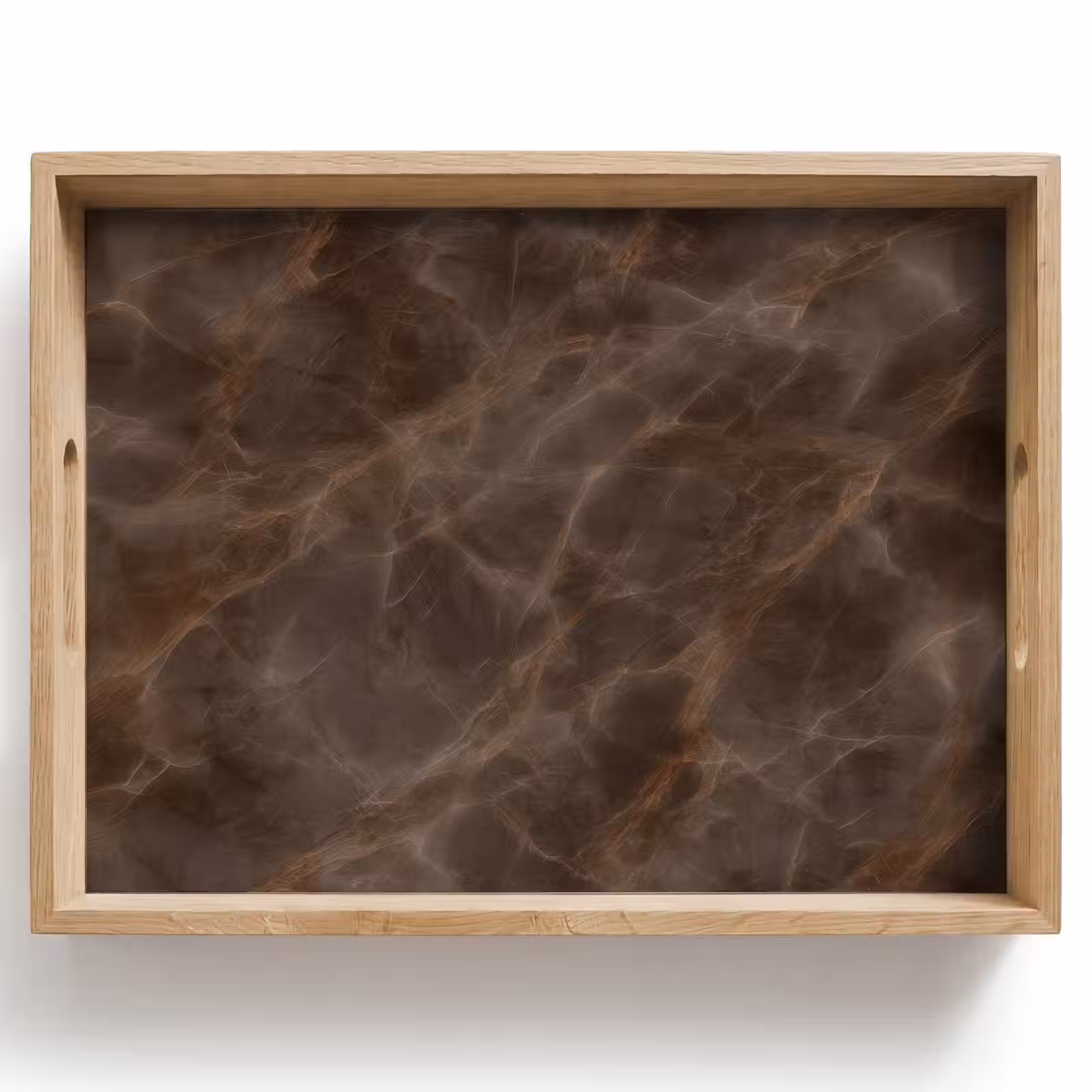 Tablett - Brauner Marmor - Organisch - Naturstein — 1