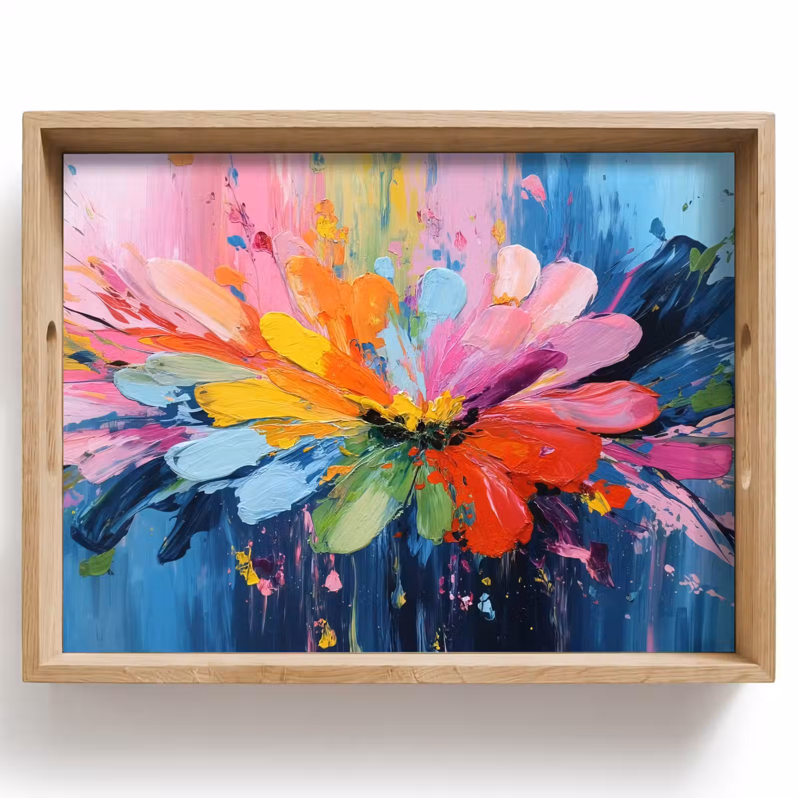 Tablett - Farbenrausch - Ausdrucksstarke Stimmung - Blume — 1