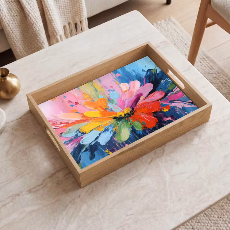 Tablett - Farbenrausch - Ausdrucksstarke Stimmung - Blume — 2