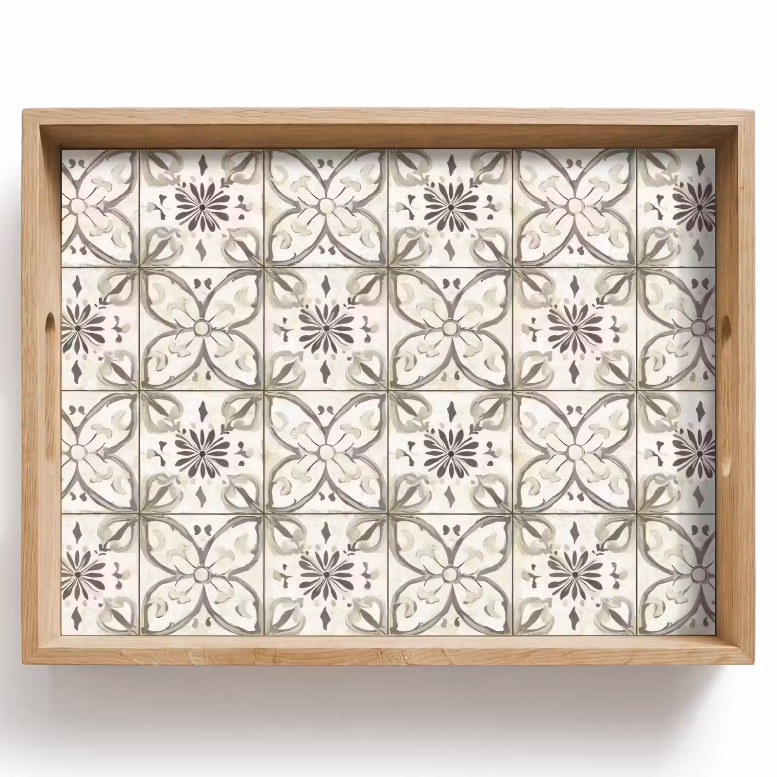 Tablett - Antik - Fliese - Beige — 1